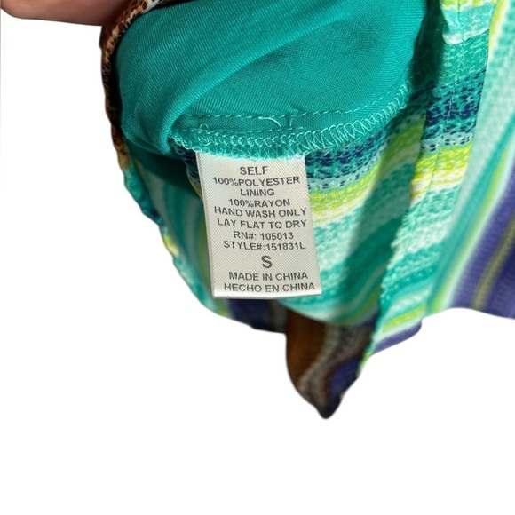 Savanna Jane Floral Embroidered Stripped Multicolor Tank Top Size Small - Picture 5 of 8